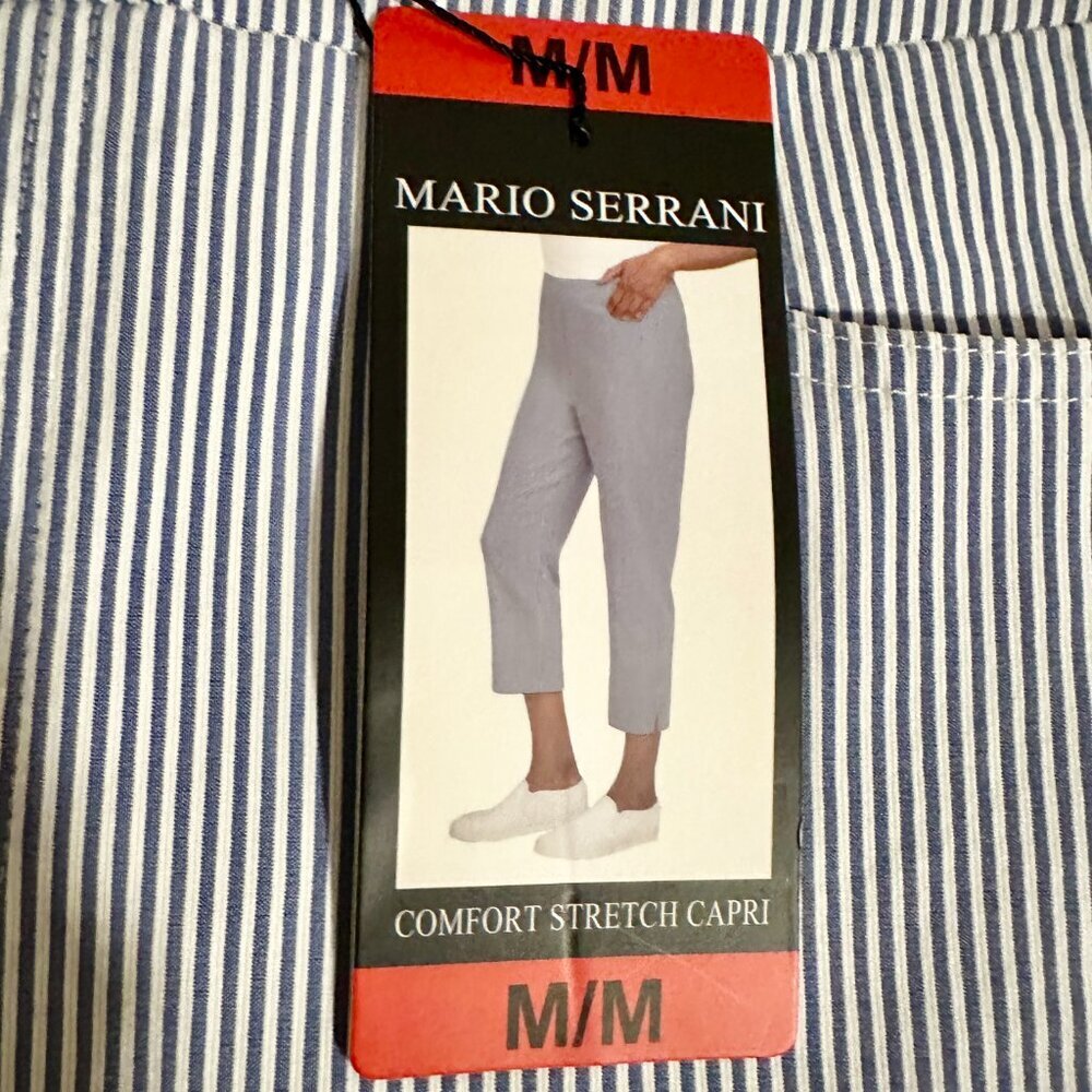 Mario Serrani Women's Comfort Stretch Capri Pants Size M Tummy Control Panel NEW - Picture 5 of 14